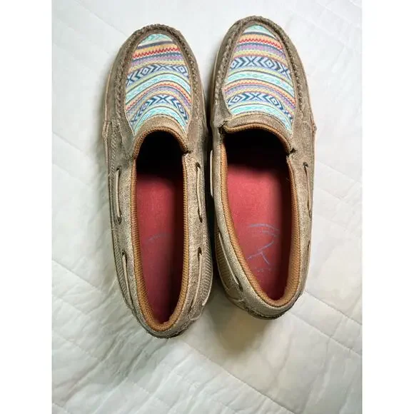 Twisted X Women's Slip On Driving Mocassins, Aztec Western, Machine Washable - Picture 6 of 6